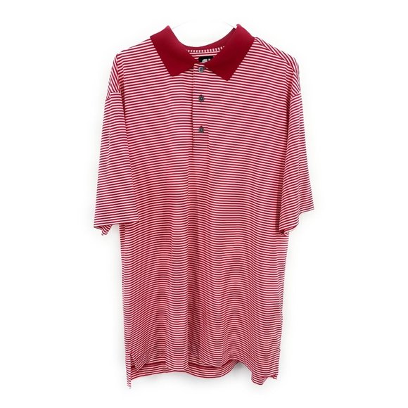 FootJoy Other - FootJoy Polo Shirt Mens L‎ Red Striped FJ Golf Stretch